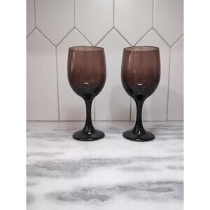 Libbey Premiere Wine Glasses, Vintage Purple Glasses, Amethyst Glasses, Set of 2